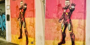 【龙八国际】罗体：成绩出色征服球迷！罗马艺术家为德罗西创作钢铁侠壁画