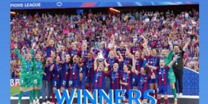 【龙八国际】巴萨女足欧冠卫冕，梅西晒照祝贺：👏 👏💙❤️🏆