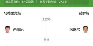 【龙八国际】马竞vs赫罗纳首发：小蜘蛛、格子领衔 加拉格尔替补
