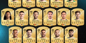 【龙八国际】曼城球员FC25能力值泄露：罗德里&哈兰德91并列最高