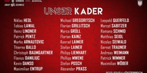 【龙八国际】阿拉巴伤缺！奥地利欧洲杯29人名单：阿瑙、莱默尔、萨比策在列
