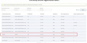 【龙八国际】8月26日更新的国际足联注册禁令中，中甲球队无锡吴钩新列入清单