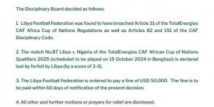 【龙八国际】尼日利亚被困利比亚机场后弃赛，利比亚被发现违规判0-3负